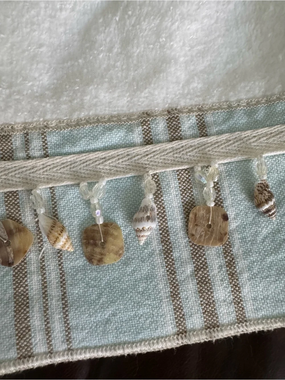 4-Piece Coastal Embroidered Bath & Hand Towel Set ~ Seashell Accents ~ Avanti